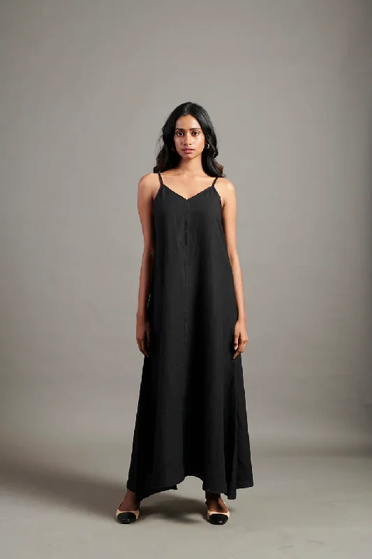 Linen Flared Slip Dress