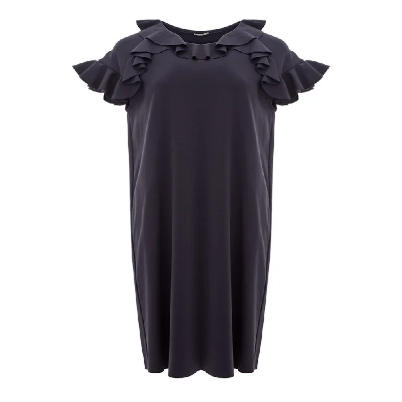 Lardini Elegant Black Viscose Dress