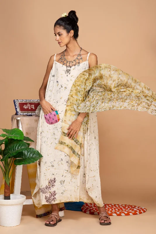 Bageeya “Solis” Natural Dyed Khadi Organic Cotton Strap Dress| Crafted with Sacred Temple Marigolds Bageeya “Solis” Natural Dyed Khadi Organic Cotton Strap Dress| Crafted with Sacred Temple Marigolds