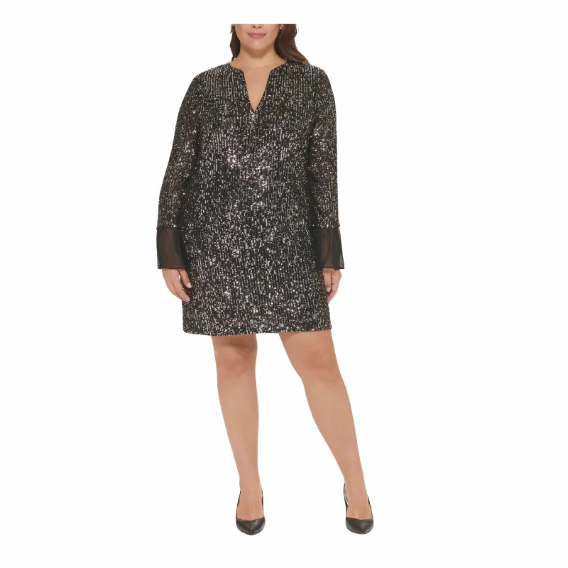 CALVIN KLEIN -  Women's Plus Evening Shift Dress Plus