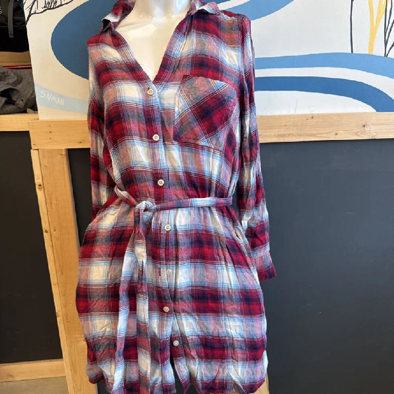 Gap x Pendleton - Women's Plaid Belted Dress - MSRP $: Red/White/Blue-women-XS