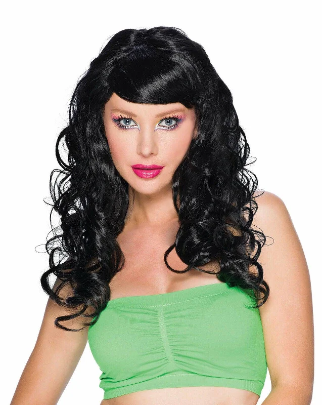 Ladies Long Curly Temptress Glamour Wig Halloween Horror Party Fancy Dress