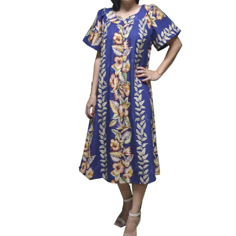 Vintage Anthurium Design Hawaiian Muumuu Dress Plus Size