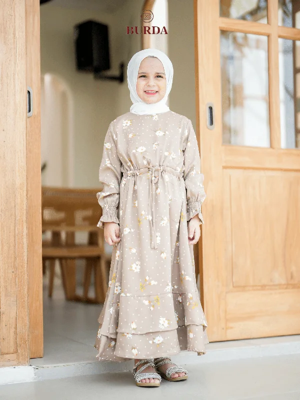 Kid's Beige Floral Dress