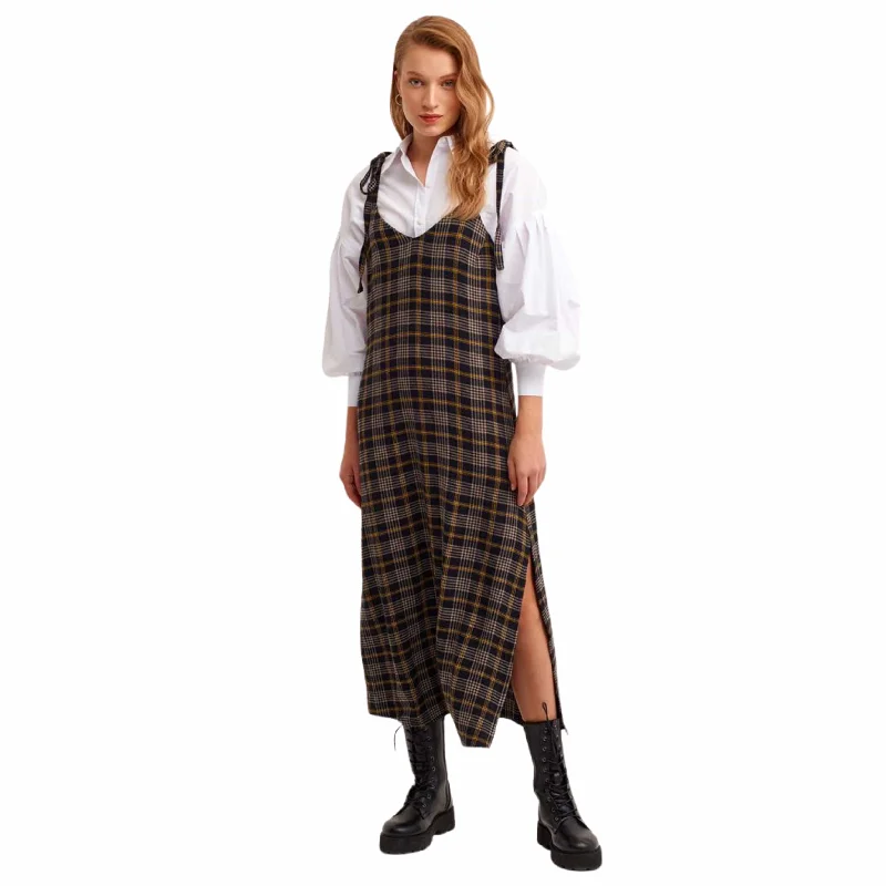 OXXO - Plaid Patterned Long Dress