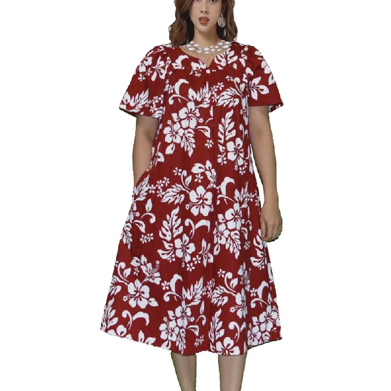 Original Hibiscus Hawaiian Muumuu Dress Plus Size