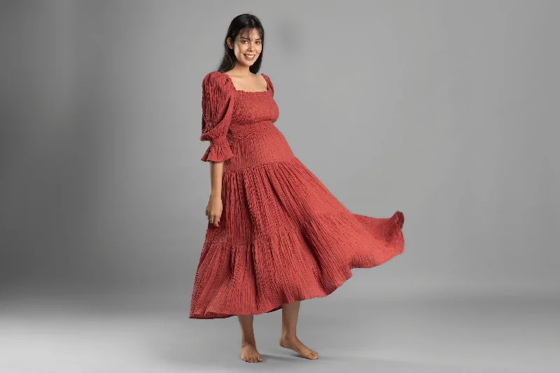 BLOCK HOP Waffle Muslin Dress