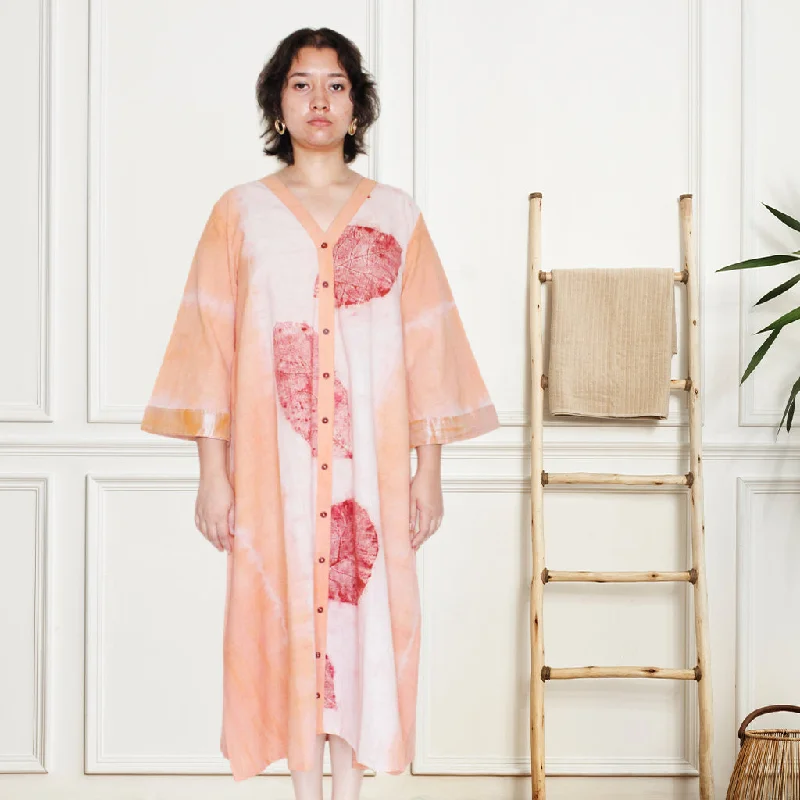 Bageeya “Rani Rang ” Natural Dyed Handcrafted Organic Cotton Button Down dress | Crafted with Sacred temple Manjishhta, Khakhra leaves Bageeya “Rani Rang ” Natural Dyed Handcrafted Organic Cotton Button Down dress | Crafted with Sacred temple Manjishhta, Khakhra leaves