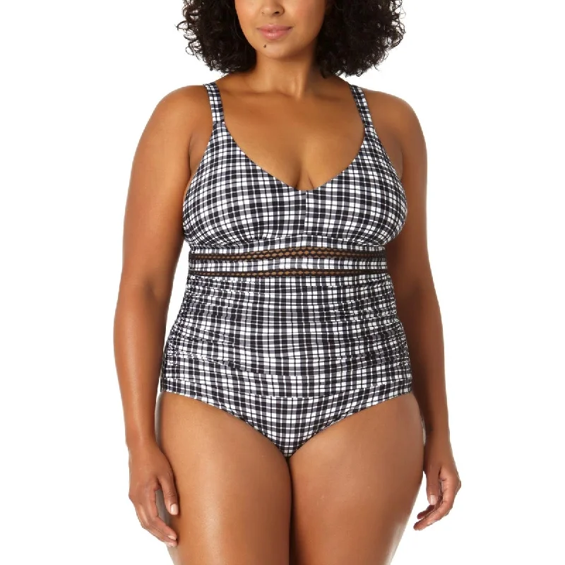 Anne Cole Womens Plus Beachwear Summer One-Piece Swimsuit Strapless Swimsuit Top