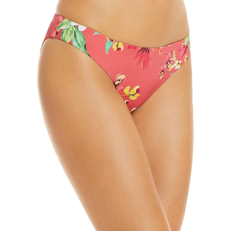 Aqua Swim Womens Floral Print Pull-On Bikini Swimsuit