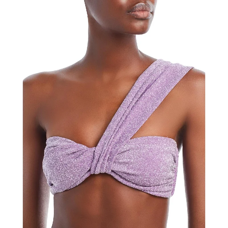 Baobab Womens Maple Top Metallic Nylon Bikini Swim top Trendy Swimwear Set