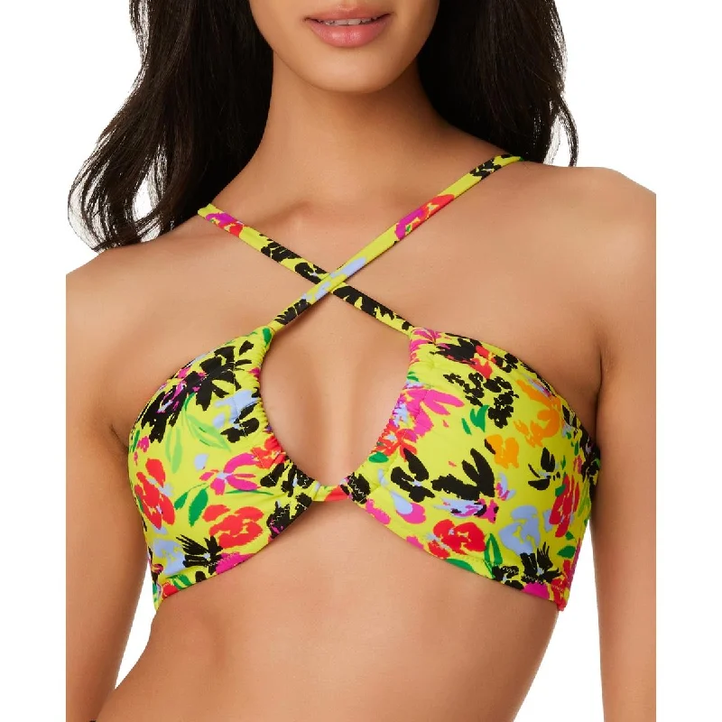 Bar III Womens   Floral Removable Padding Bikini Swim top