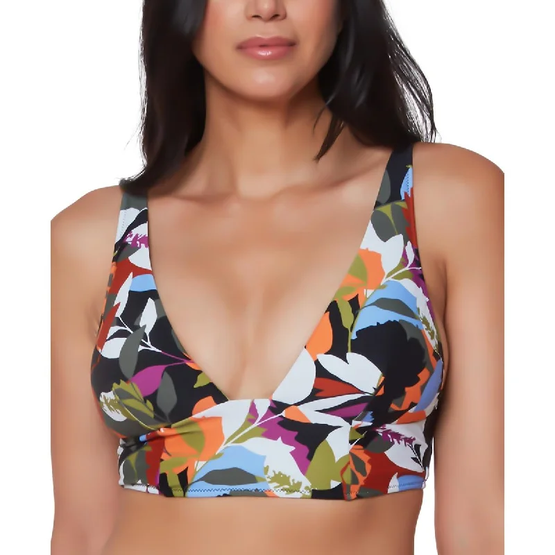 Bar III Womens Printed Adjustable Bikini Swim top Swimsuit with Skirt
