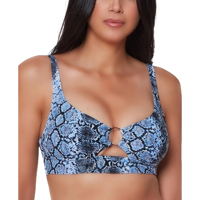 Bar III Womens Snake Removable Padding Bikini Swim top Adjustable Strap Swimsuit