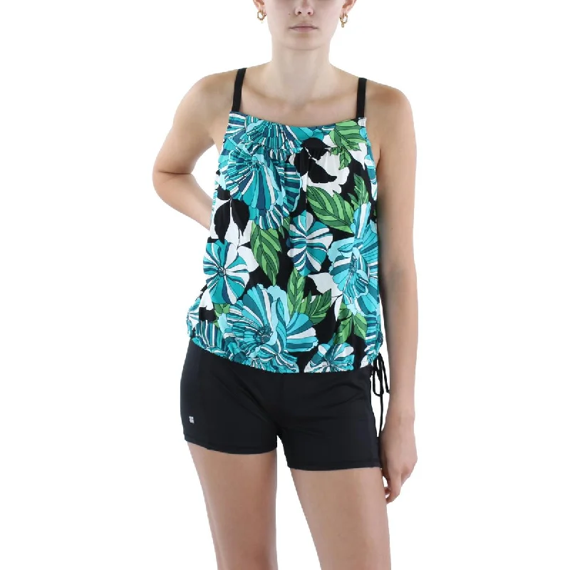 Beach House Womens Audrey Blouson Tankini Printed Nylon Tankini Swim Top Casual Swim Dress Beach House Womens Audrey Blouson Tankini Printed Nylon Tankini Swim Top Casual Swim Dress