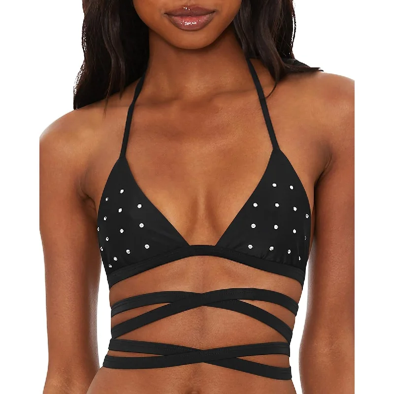 Beach Riot Womens Winnie Embellished Strappy Bikini Swim top