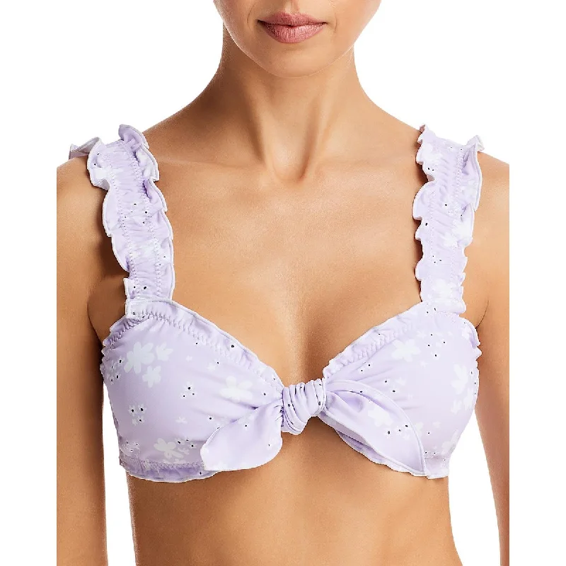 Capittana Womens Floral Print  Bikini Swim top Ruched Swimwear Set