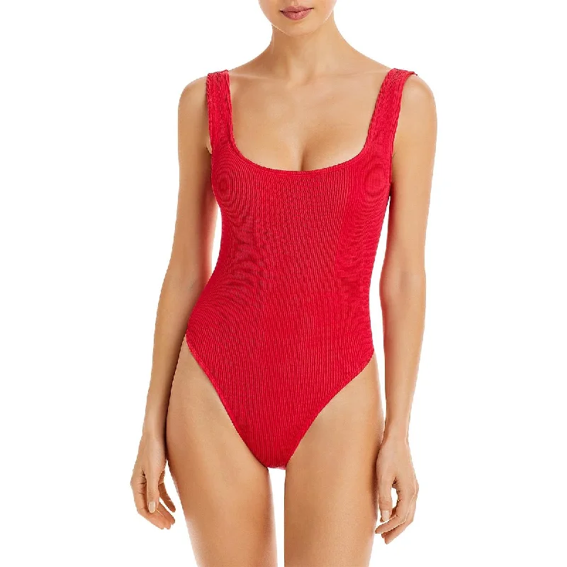 Cleonie Womens Bathe Maillot Low Back Pool One-Piece Swimsuit Floral Swimwear Set