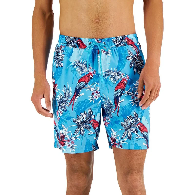 Club Room Mens Bird Print Pockets Swim Trunks