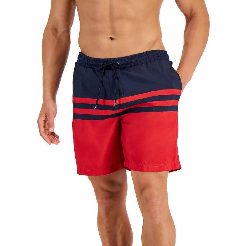 Club Room Mens Colorblock 7" Inseam Swim Trunks