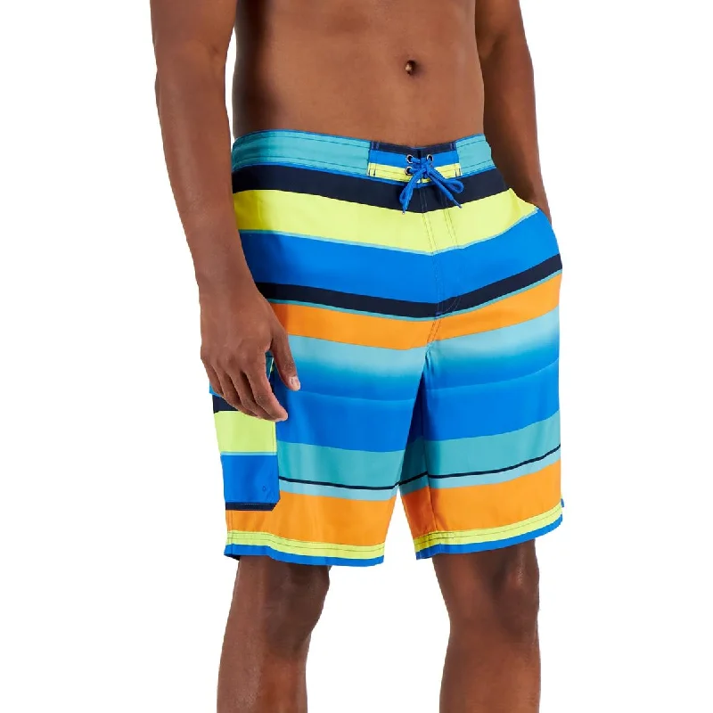 Club Room Mens Striped  Swim Trunks