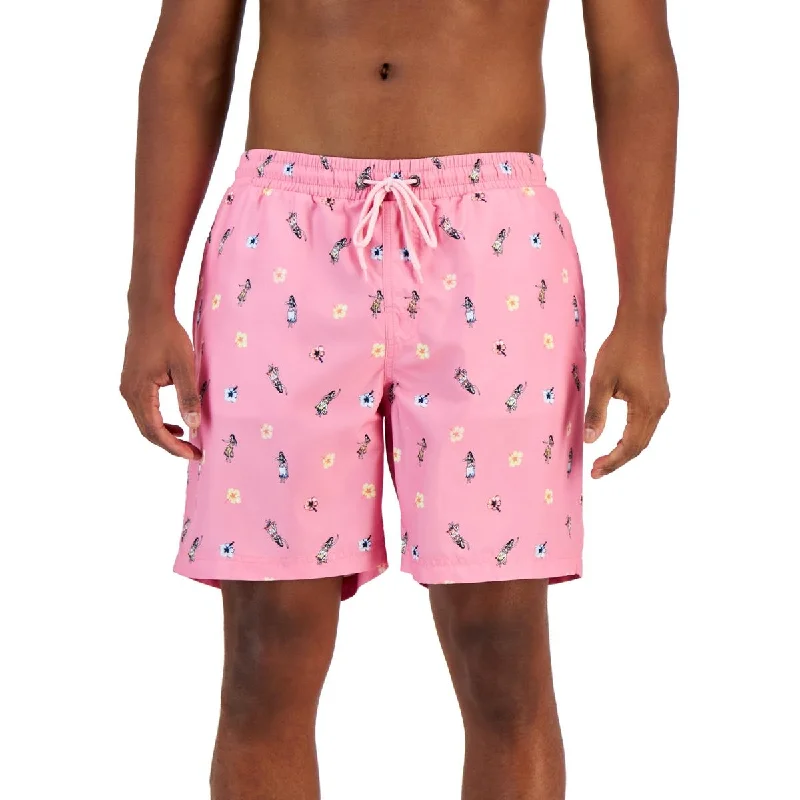 Club Room Mens Printed Polyester Swim Trunks