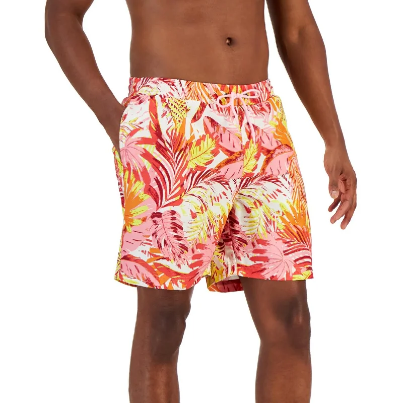 Club Room Mens Printed Polyester Swim Trunks