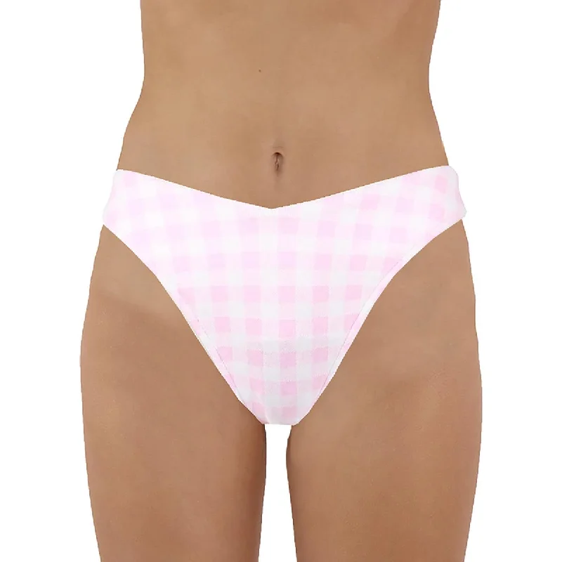 Frankies Bikinis Womens Enzo Check Print Bikini Swim Bottom Separates Push-Up Bikini Bottoms