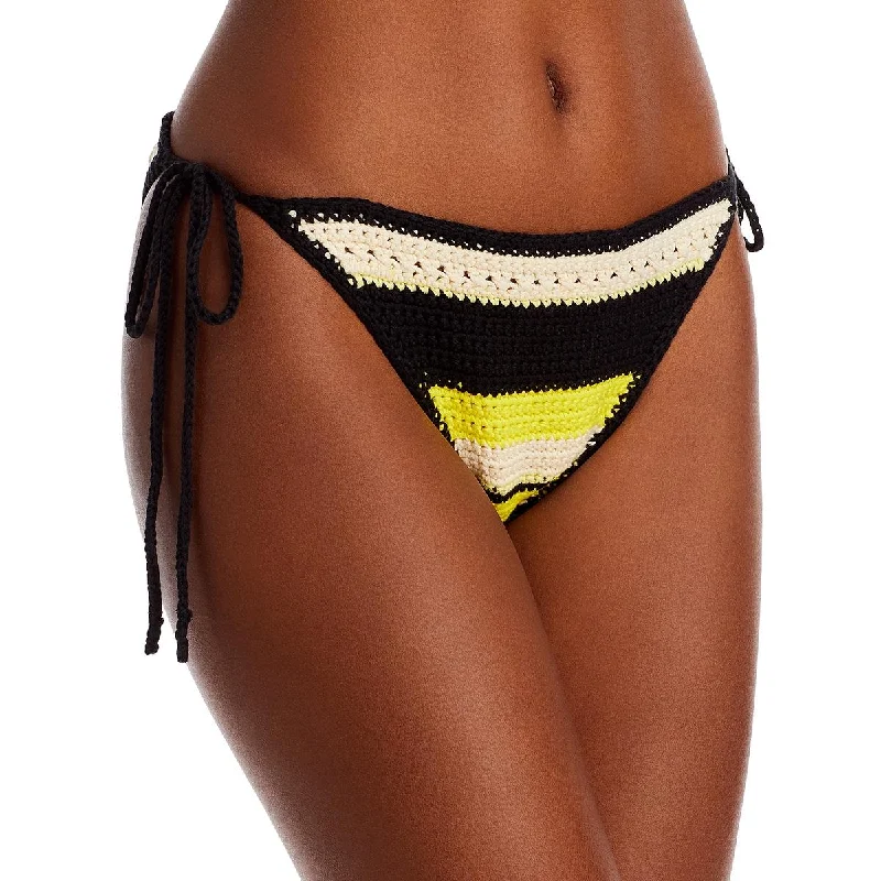 Ganni Womens Crochet Side Tie Swim Bottom Separates High-Waisted Swimwear