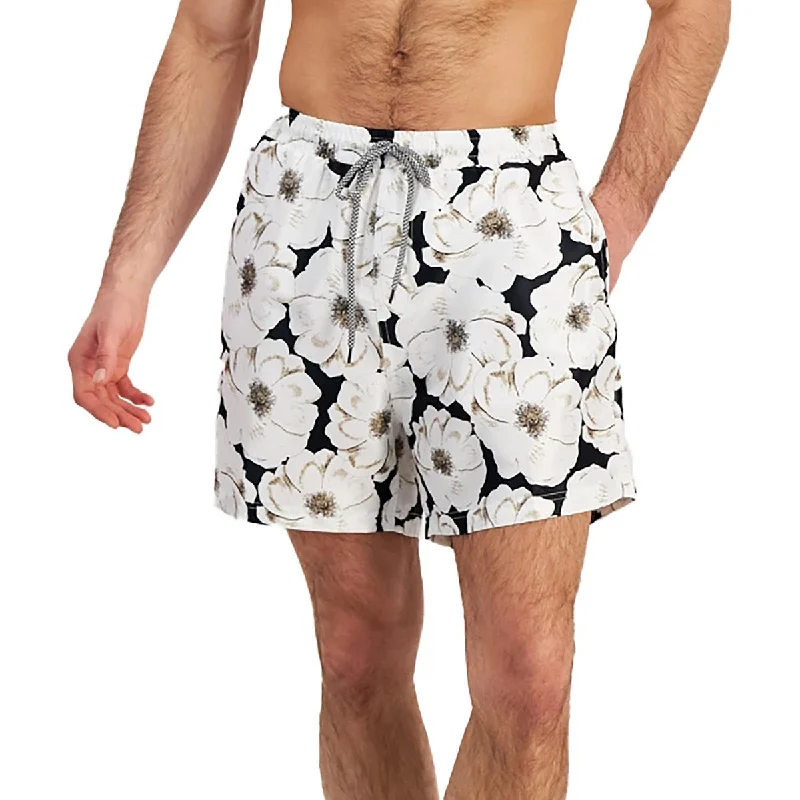 INC Mens Floral Print Polyester Swim Trunks