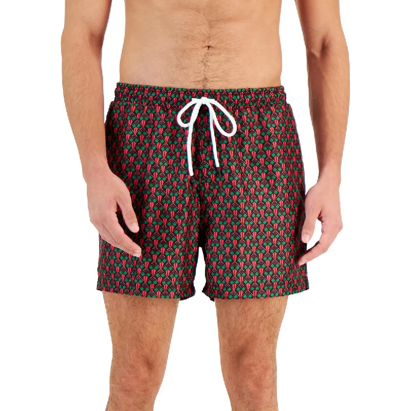 INC Mens Geometric Mesh Swim Trunks