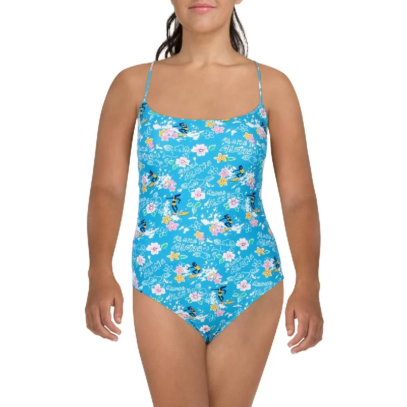 J. Crew Womens Floral Print Nylon One-Piece Swimsuit Tie-Back Swimwear