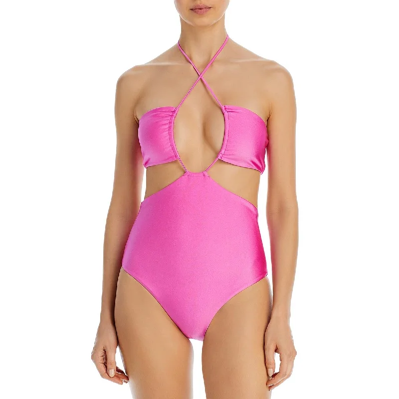 JADE Swim Womens Cut-Out Nylon One-Piece Swimsuit