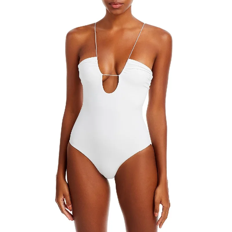 JADE Swim Womens Solid Nylon One-Piece Swimsuit