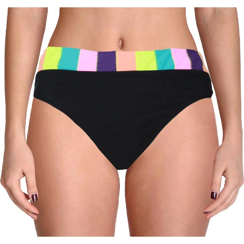 Jessica Simpson Womens Contrast Trim Hipster Swim Bottom Separates