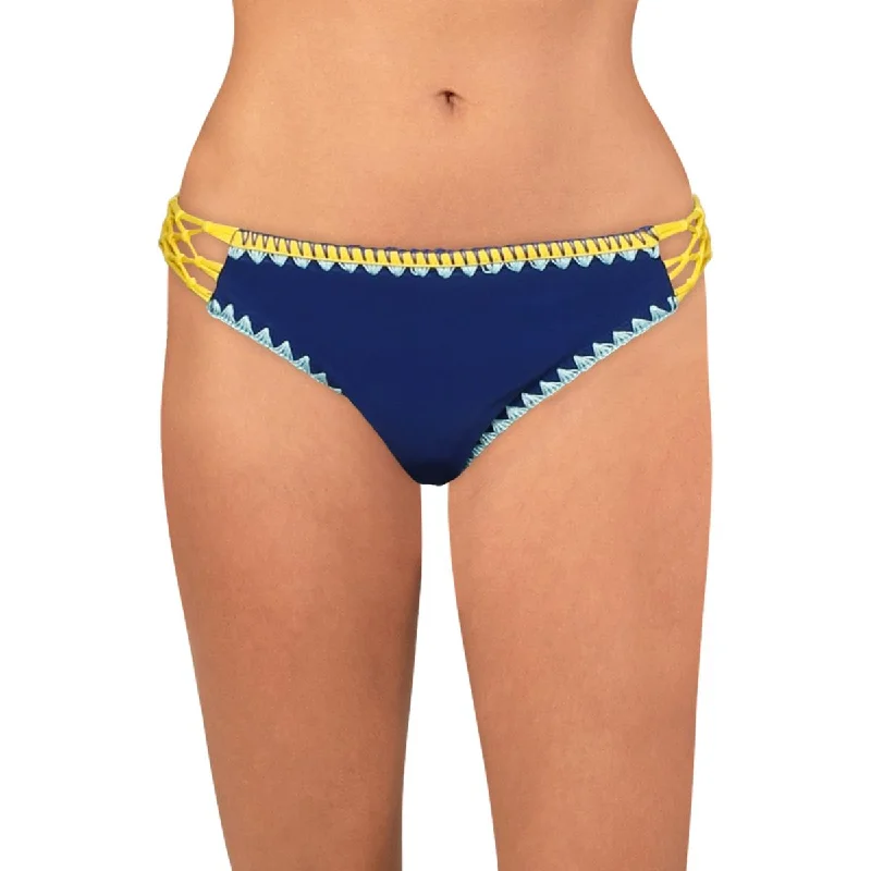 Jessica Simpson Womens Lattice Embroidered Swim Bottom Separates