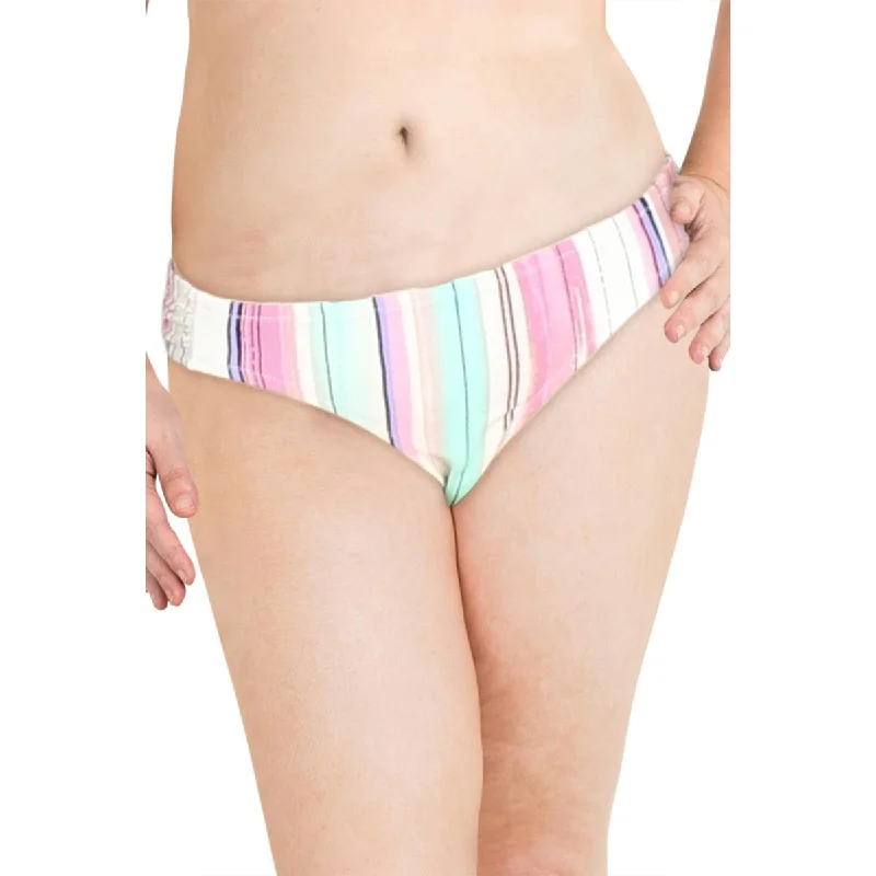 Jessica Simpson Womens Striped Hipster Swim Bottom Separates