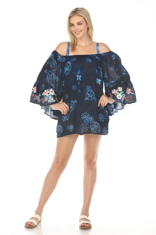 Johnny Was Annia Off The Shoulder Swim Cover-Up Dress Boho Chic CSW2120-H Fun Pattern Swimsuit Johnny Was Annia Off The Shoulder Swim Cover-Up Dress Boho Chic CSW2120-H Fun Pattern Swimsuit