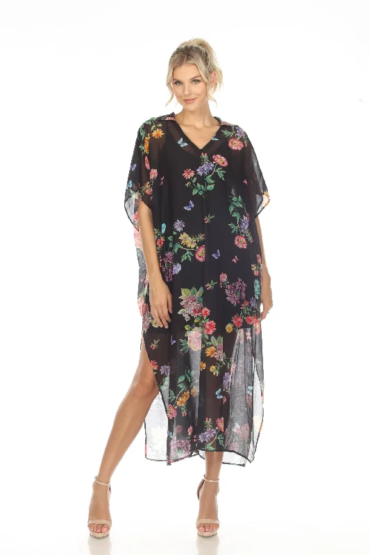 Johnny Was Black Butterfly Collared Swim Cover-Up Kaftan Dress Boho Chic CSW3523-M Comfortable Tankini Set Johnny Was Black Butterfly Collared Swim Cover-Up Kaftan Dress Boho Chic CSW3523-M Comfortable Tankini Set