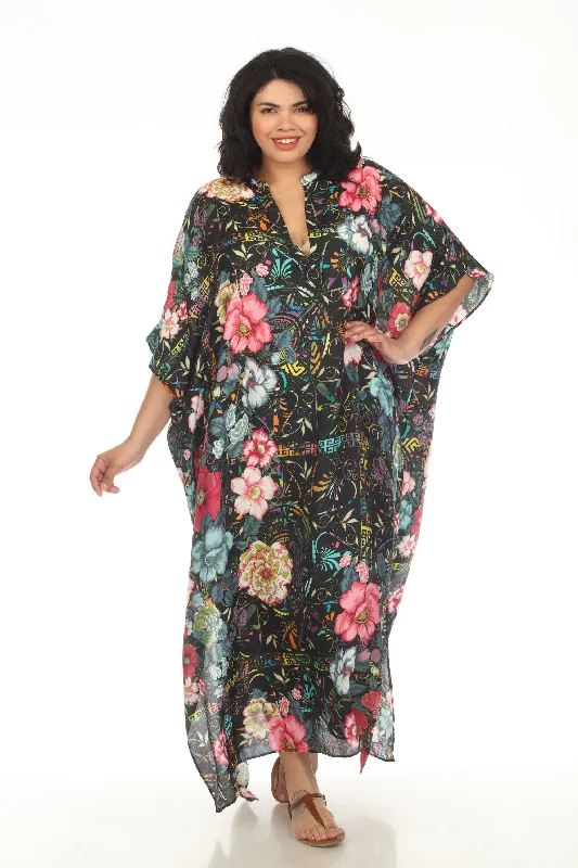 Johnny Was Floral Peace Swim Cover-Up Long Kaftan Dress Plus Size CSW7322BNX Classic Swimsuit Design Johnny Was Floral Peace Swim Cover-Up Long Kaftan Dress Plus Size CSW7322BNX Classic Swimsuit Design