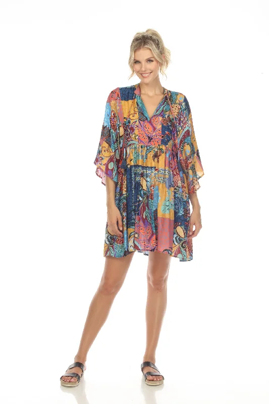 Johnny Was Sea Owl Swim Cover-Up Short Kaftan Dress Boho Chic CSW6123-A Adjustable Strap Swimsuit Johnny Was Sea Owl Swim Cover-Up Short Kaftan Dress Boho Chic CSW6123-A Adjustable Strap Swimsuit