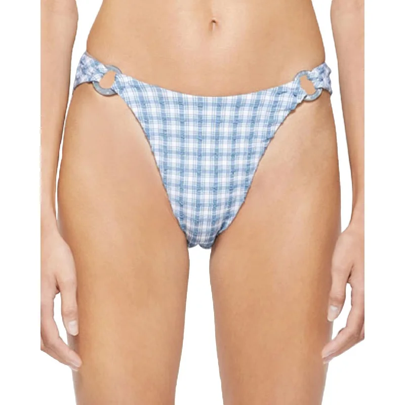 Jonathan Simkhai Womens Plaid Embellished Bikini Swimsuit