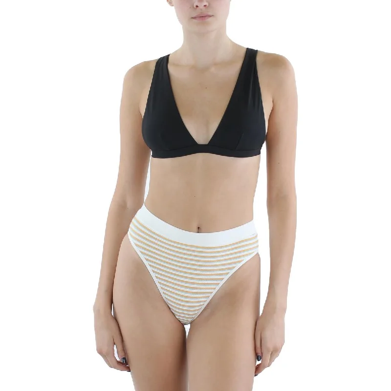 L Space Womens Striped Textured Swim Bottom Separates