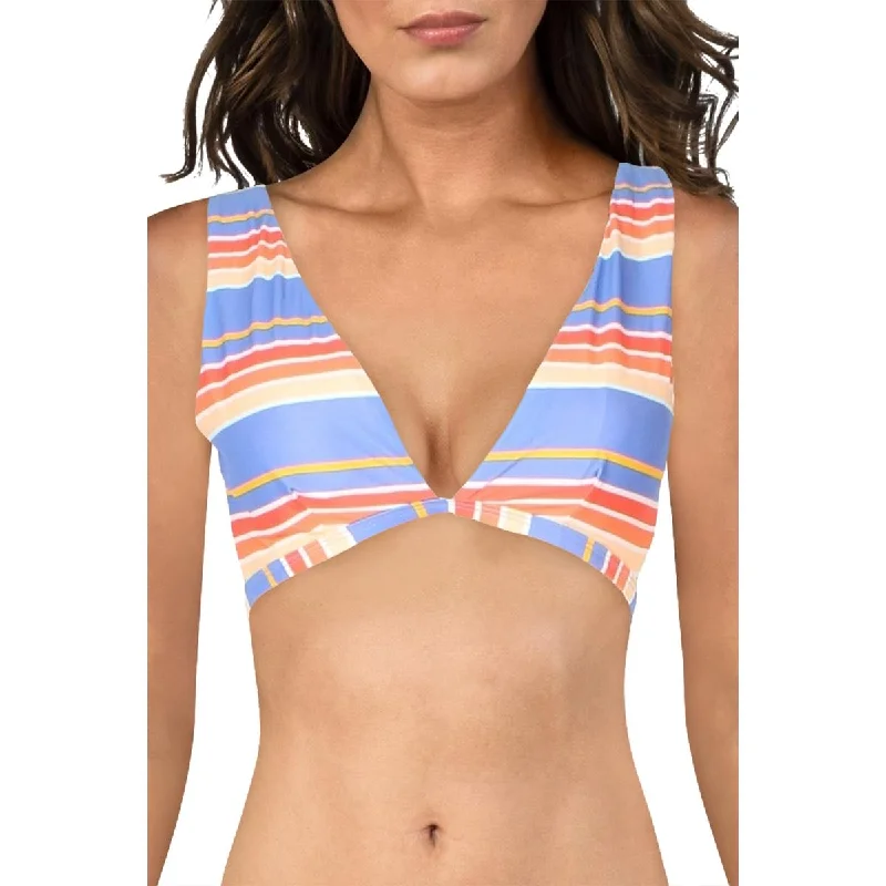 Letarte Womens Anguilla Striped Halter Swim Top Separates