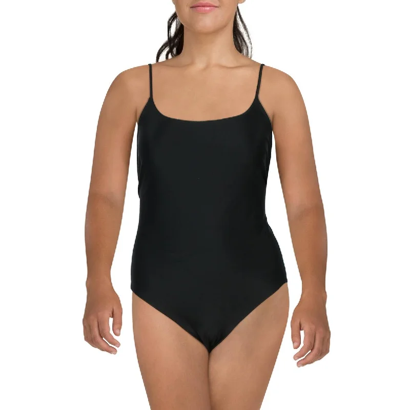 Madewell Womens Solid Recycled  One-Piece Swimsuit Adjustable Swim Top