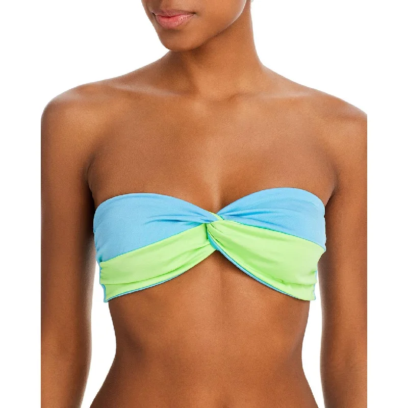 Peixoto Womens Two-Tone Stretch Bikini Swim Top