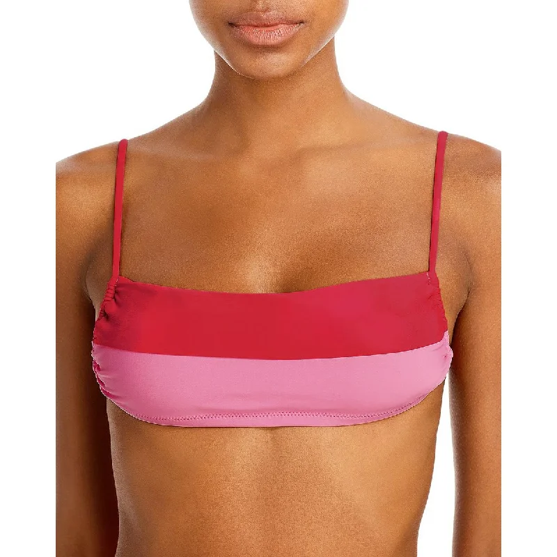 PQ Swim Womens Luna Colorblock Bandeau Bikini Swim Top