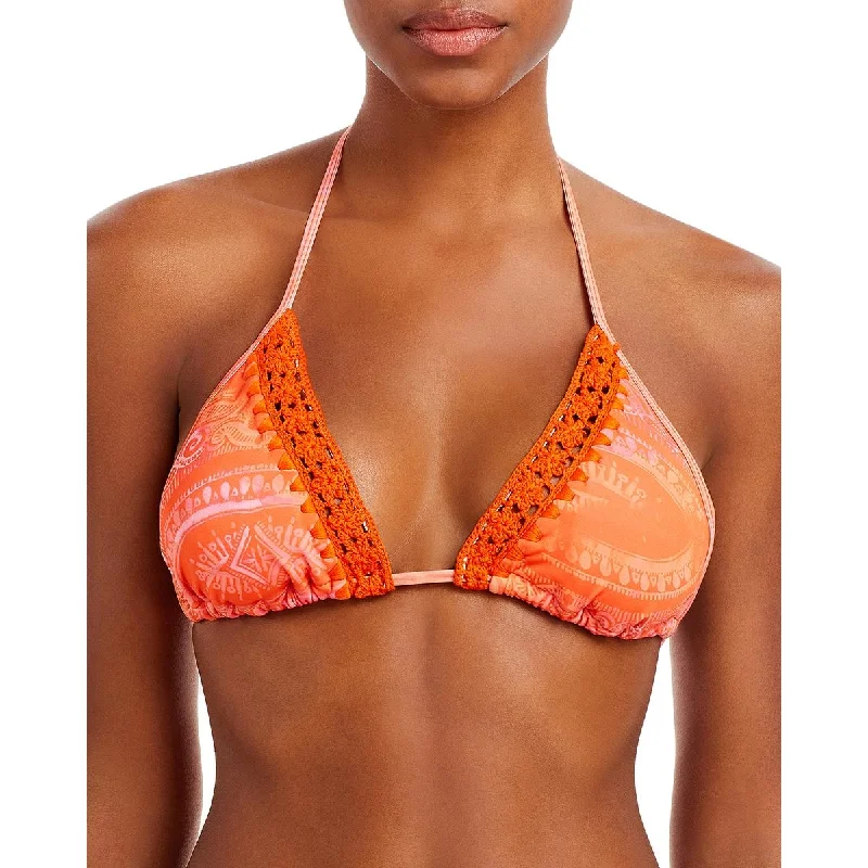 Ramy Brook Womens Crochet  Bikini Swim top