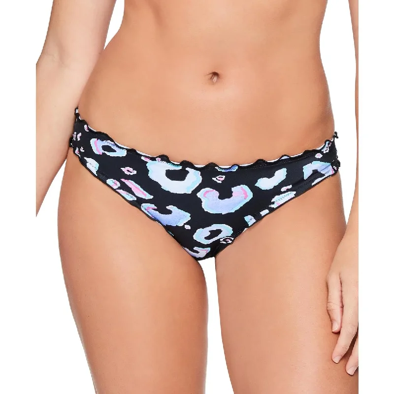 Salt + Cove Womens Animal Instinct Ruffled Printed Swim Bottom Separates