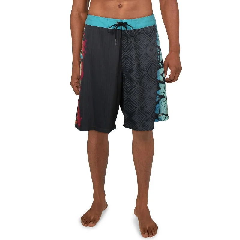 SALTY CREW Mens Printed Polyester Swim Trunks Ruched Swimwear Set